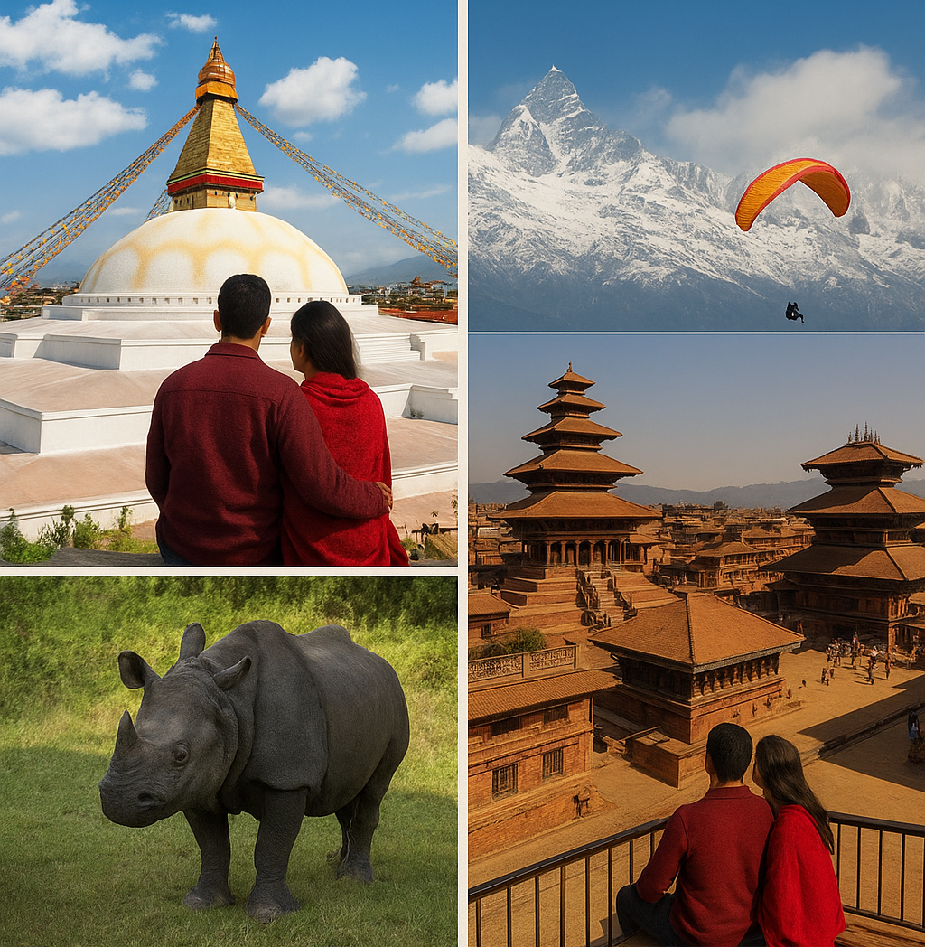 Kathmandu,Chitwan,Pokhara